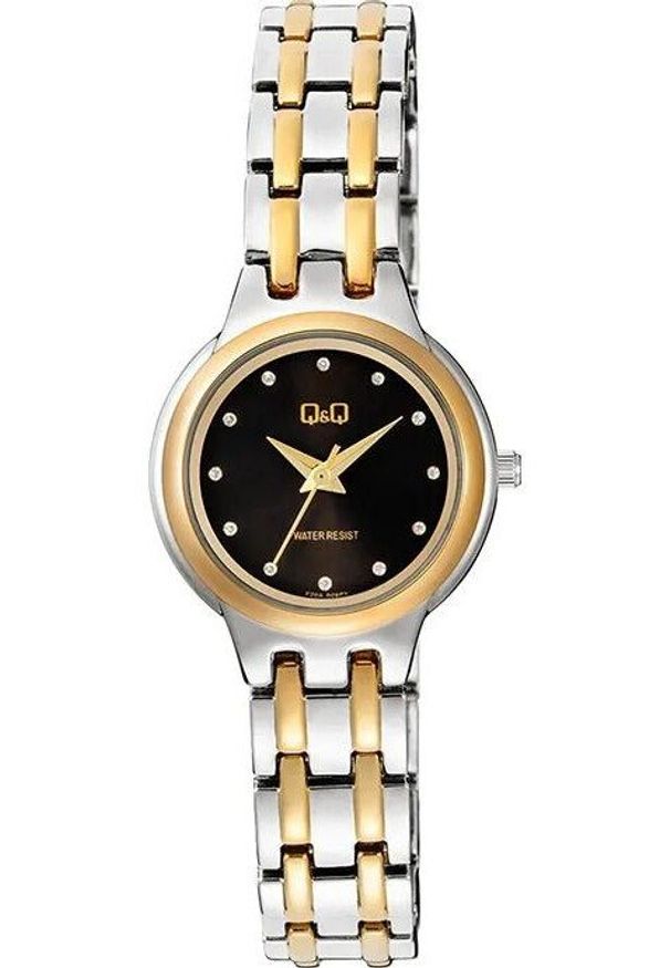 Zegarek damski QQ F20A-006P CYRKONIE srebrny. Kolor: srebrny