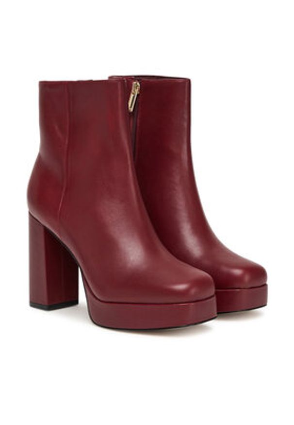 Aldo Botki Vaylen 14055286 Bordowy. Kolor: czerwony. Materiał: skóra