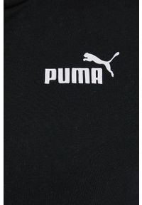 Puma bluza damska kolor czarny z kapturem z nadrukiem. Okazja: na co dzień. Typ kołnierza: kaptur. Kolor: czarny. Materiał: dzianina, włókno. Wzór: nadruk. Styl: casual