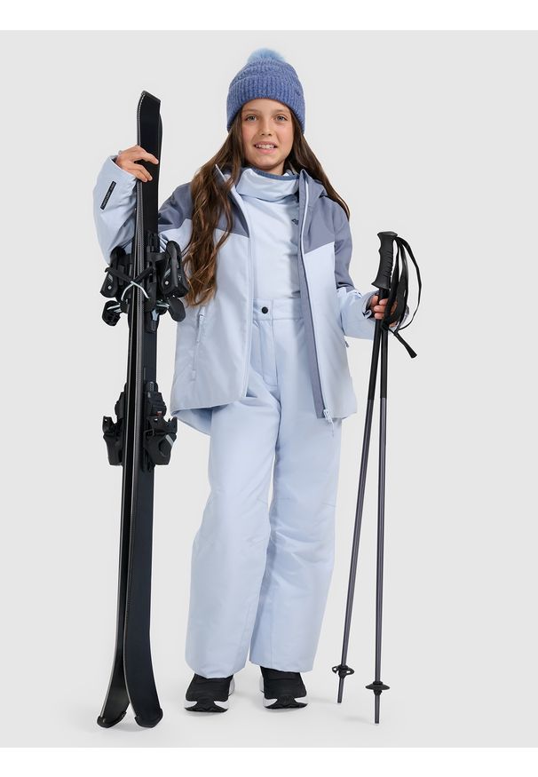 4f - 4F Kurtka narciarska membrana 5000 dziewczęca - niebieska 128 (7-8 lat). Kolor: fioletowy. Materiał: materiał, poliester. Sezon: lato