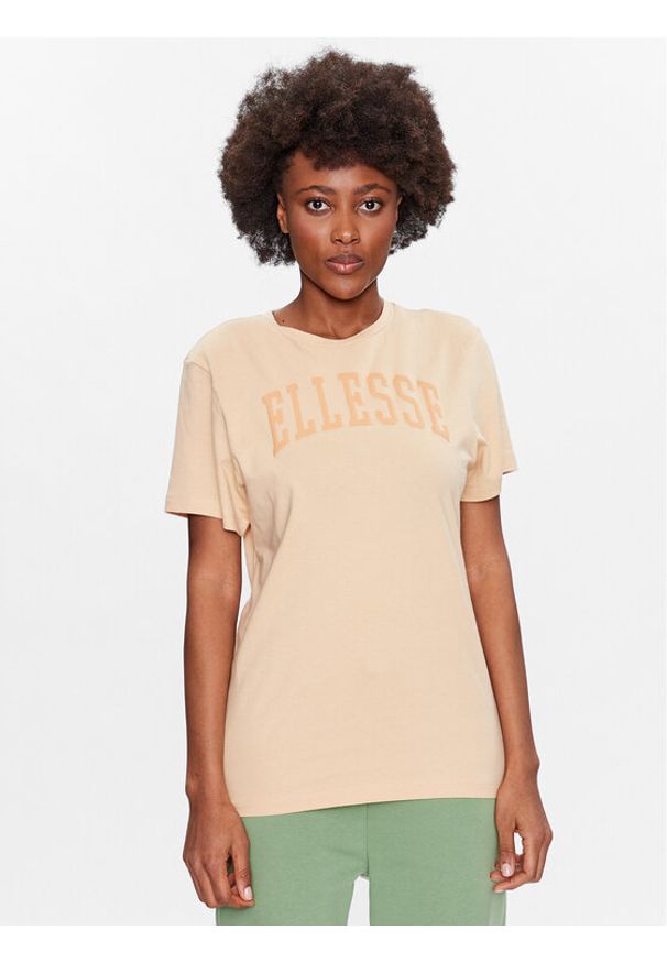 Ellesse T-Shirt Tressa SGR17859 Beżowy Regular Fit. Kolor: beżowy. Materiał: bawełna