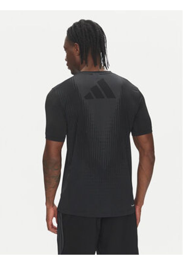 Adidas - adidas Koszulka techniczna Airchill JI8196 Czarny Slim Fit. Kolor: czarny. Materiał: syntetyk