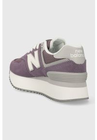 New Balance sneakersy WL574ZSP kolor fioletowy. Nosek buta: okrągły. Kolor: fioletowy. Materiał: guma. Obcas: na platformie. Model: New Balance 574 #2