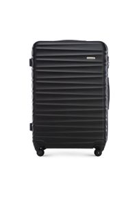 Wittchen - Duża walizka z ABS-u z żebrowaniem czarna. Kolor: czarny. Materiał: guma #1