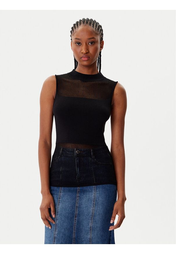 Morgan Bluzka 252-MJULIE Czarny Slim Fit. Kolor: czarny. Materiał: syntetyk