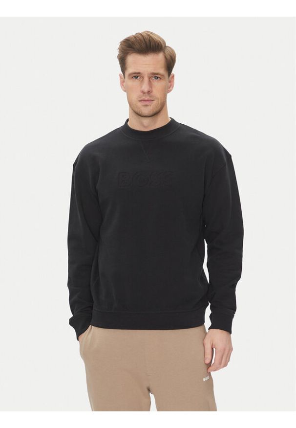 BOSS Bluza David Sweatshirt 50540505 Czarny Relaxed Fit. Kolor: czarny. Materiał: bawełna