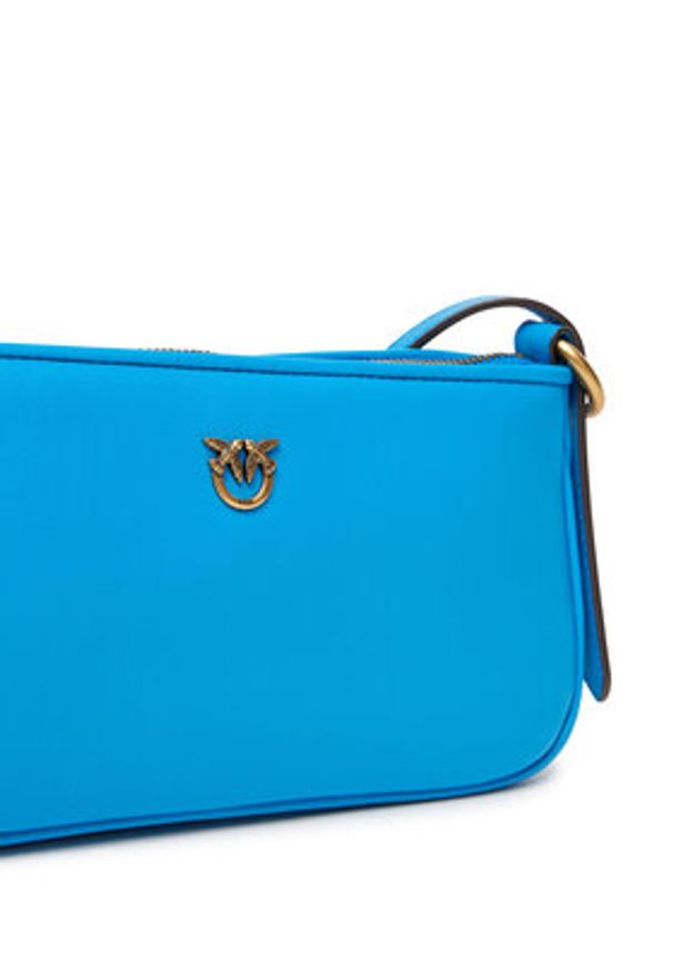 Pinko - PINKO Torebka Half Moon Baguette Mini AI 25-26 PLTT 105069 A0QO Niebieski. Kolor: niebieski. Materiał: skórzane