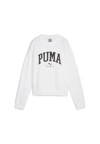 Puma - Damska bluza z okrągłym dekoltem PUMA SQUAD o pełnej długości PUMA White. Kolor: biały. Materiał: dzianina