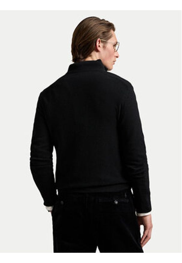 Polo Ralph Lauren Sweter 710876756002 Czarny Regular Fit. Typ kołnierza: polo. Kolor: czarny. Materiał: wełna