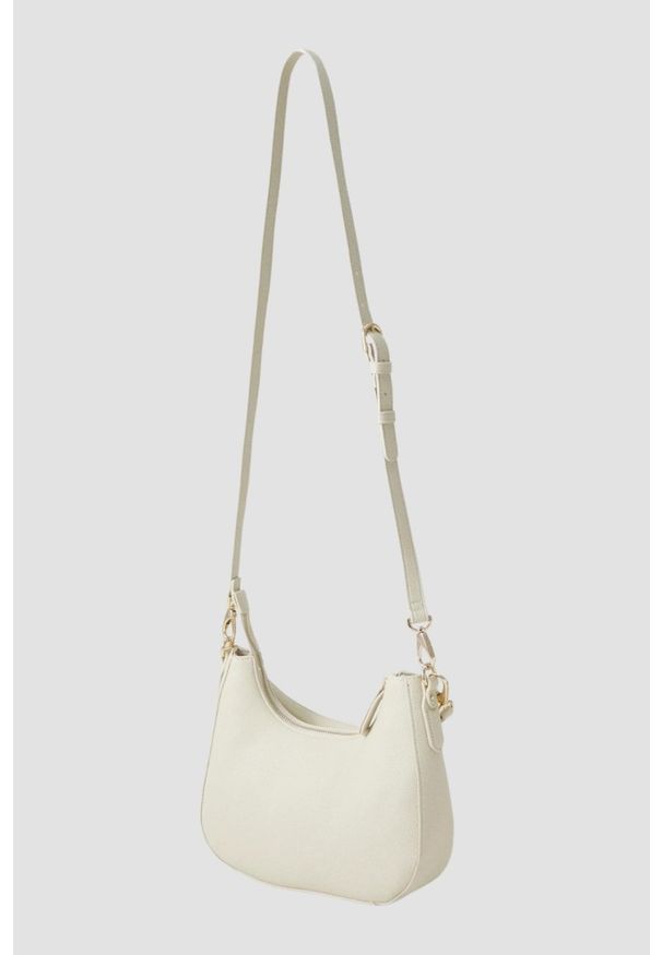 Valentino by Mario Valentino - VALENTINO Ecru torebka Brixton Hobo Bag. Kolor: beżowy. Wzór: paski. Materiał: skórzane. Styl: elegancki