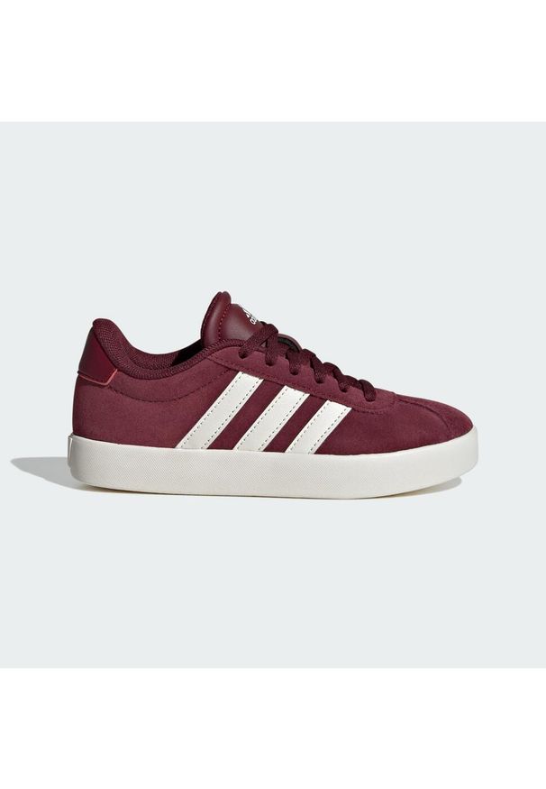 Adidas - Buty VL Court 3.0 Kids. Kolor: biały, czerwony, wielokolorowy. Materiał: zamsz, materiał
