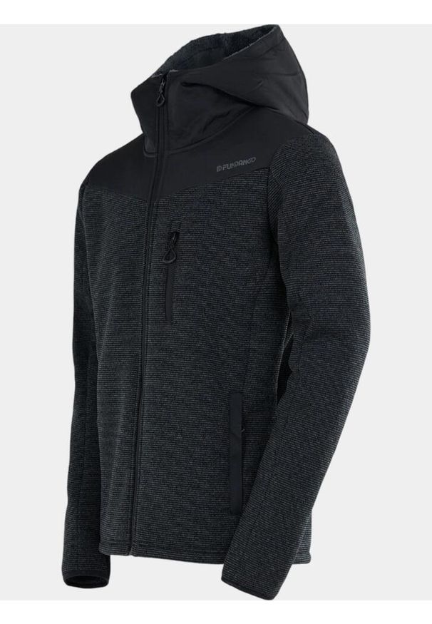 FUNDANGO - Bluza Polarowa Męska Fundango Ashford. Kolor: czarny, szary, wielokolorowy. Materiał: polar. Sport: turystyka piesza