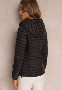 Renee - Czarna Kurtka Pikowana Paranaina. Kolor: czarny. Wzór: aplikacja, jednolity. Styl: elegancki