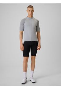 4f - 4F Koszulka kolarska męska - szara L. Kolor: szary. Materiał: skóra, materiał, włókno. Długość rękawa: raglanowy rękaw. Długość: długie. Sport: kolarstwo #2