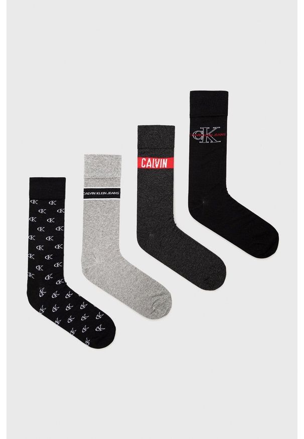 Calvin Klein Skarpetki (4-pack) męskie kolor czarny. Kolor: czarny