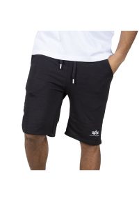 Spodenki Alpha Industries Basic Short 11636303 - czarne. Kolor: czarny. Materiał: poliester, materiał, bawełna. Wzór: aplikacja