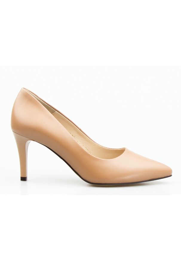 Inna - Szpilki skórzane niskie blade tofu Clasicco. Materiał: skóra. Obcas: na szpilce. Styl: elegancki. Wysokość obcasa: średni