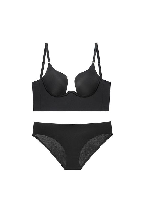 Intica - Komplet bielizny dopasowany do dużych dekoltów z wysokiej jakości materiałów Regi. Kolor: czarny. Materiał: materiał