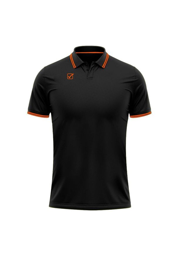 Polo Givova Action. Typ kołnierza: polo. Kolor: czarny. Materiał: bawełna, materiał. Wzór: haft. Styl: sportowy