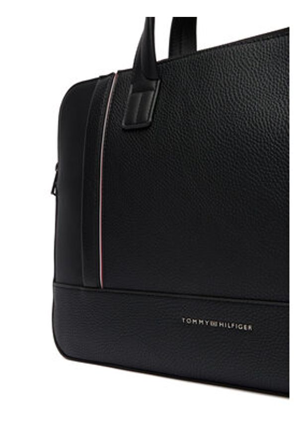 TOMMY HILFIGER - Tommy Hilfiger Torba na laptopa Th Central Slim Computer Bag AM0AM13631 Czarny. Kolor: czarny. Materiał: skóra