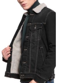 Mustang - MUSTANG New York Shearling MĘSKA KURTKA PRZEJŚCIOWA DENIM BLACK 1008509 4000 982. Materiał: jeans, denim #5