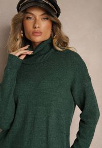 Renee - Zielona Sukienka Milana. Typ kołnierza: golf. Kolor: zielony. Materiał: dzianina. Długość rękawa: długi rękaw #2