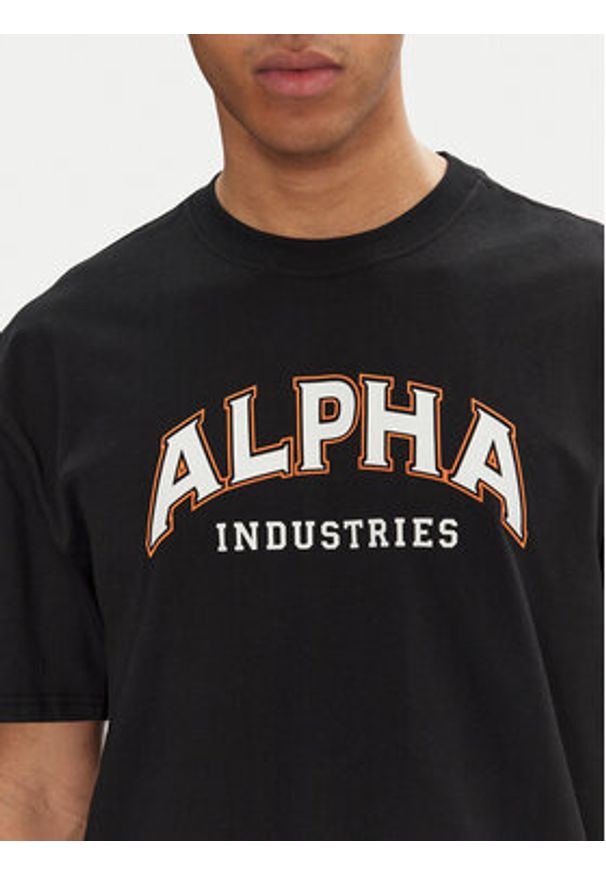 Alpha Industries T-Shirt College 146501 Czarny Relaxed Fit. Kolor: czarny. Materiał: bawełna