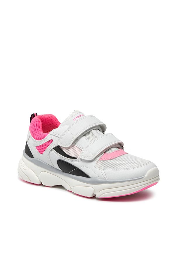 Sneakersy Geox J Lunare G. E J02BGE 0BC14 C0563 S White/Fuchsia. Kolor: biały. Materiał: skóra