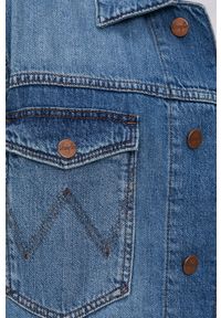 Wrangler Kurtka jeansowa męska przejściowa. Okazja: na co dzień. Kolor: niebieski. Materiał: jeans. Styl: casual #3