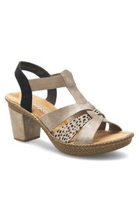 Rieker Sandały 665K3-60 Beżowy. Kolor: beżowy. Materiał: skóra #6