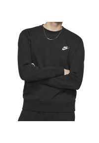 Bluza Nike Sportswear Club BV2662-010 - czarna. Kolor: czarny. Materiał: bawełna, polar, poliester, dzianina. Styl: sportowy, elegancki, klasyczny