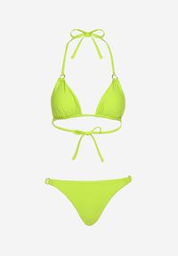 Renee - Zielone Bikini 2-Częściowe Majtki Figi i Biustonosz Wiązany na Plecach Calix. Kolor: zielony