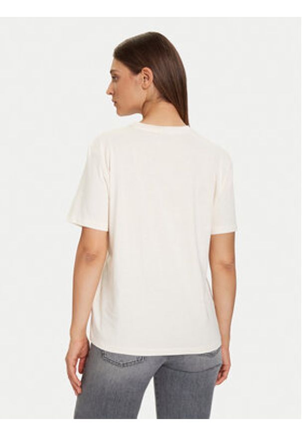 Guess T-Shirt V5BI09 I3Z14 Écru Relaxed Fit. Materiał: bawełna