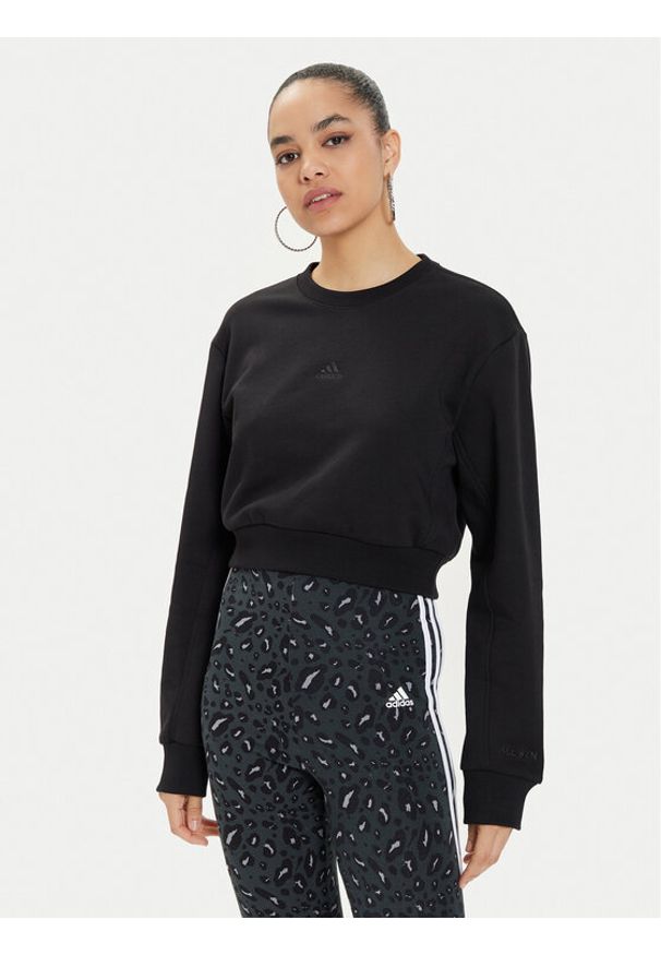 Adidas - adidas Bluza ALL SZN Fleece IW1225 Czarny Regular Fit. Kolor: czarny. Materiał: bawełna, syntetyk