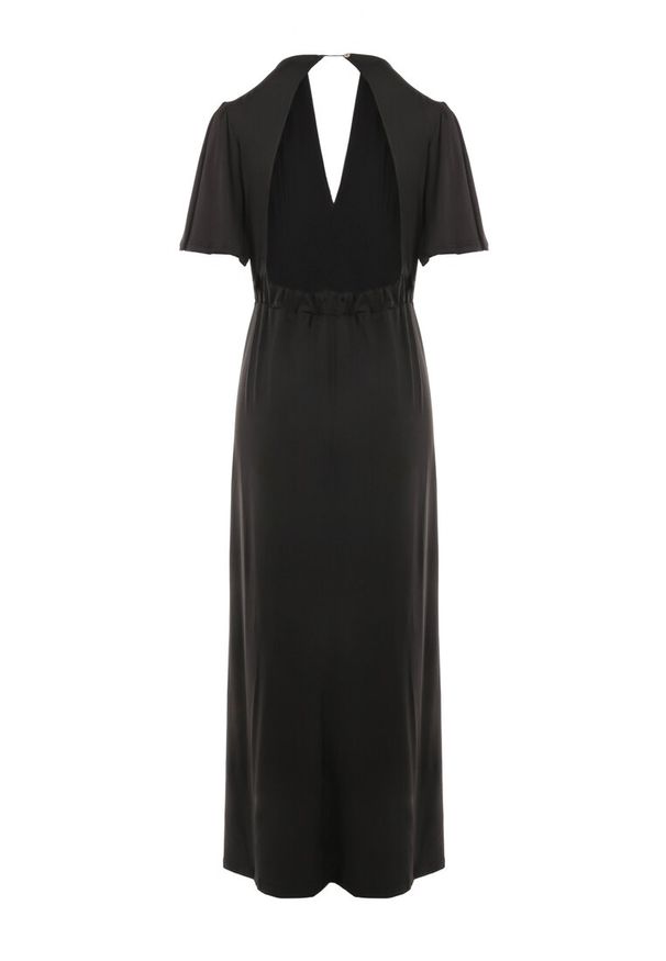 Born2be - Czarna Sukienka Naude. Okazja: na wesele, na ślub cywilny. Kolor: czarny. Wzór: kolorowy, jednolity, gładki. Typ sukienki: rozkloszowane. Styl: elegancki, wizytowy. Długość: maxi