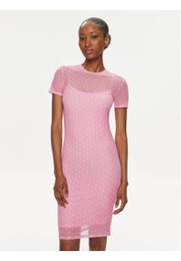 Hugo Sukienka codzienna Nasaja_B 50514940 Różowy Slim Fit. Okazja: na co dzień. Kolor: różowy. Materiał: syntetyk. Typ sukienki: proste. Styl: casual