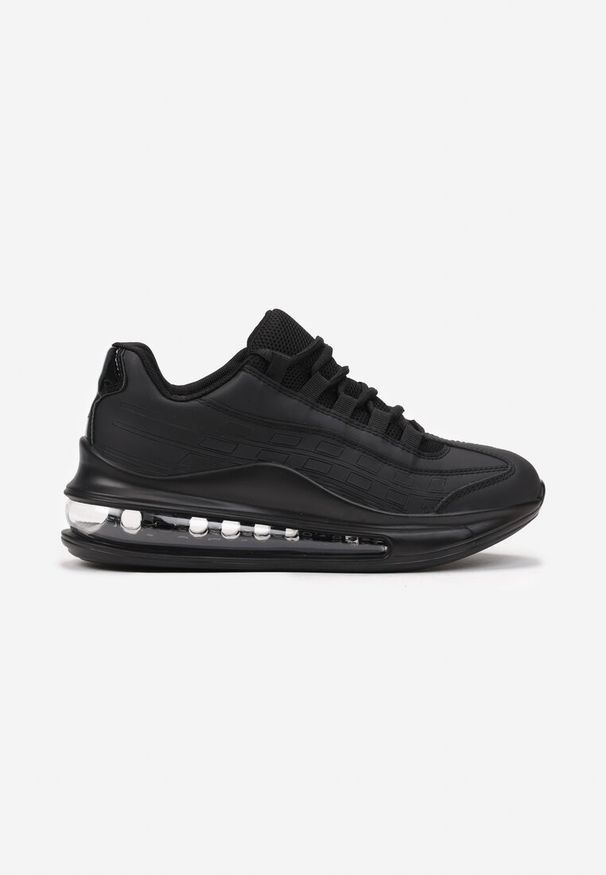 Renee - Czarne Matowe Sneakersy Gineros. Wysokość cholewki: przed kostkę. Nosek buta: okrągły. Kolor: czarny. Materiał: materiał. Szerokość cholewki: normalna