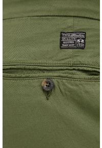 La Martina spodnie lniane męskie kolor zielony proste. Kolor: zielony. Materiał: len #4