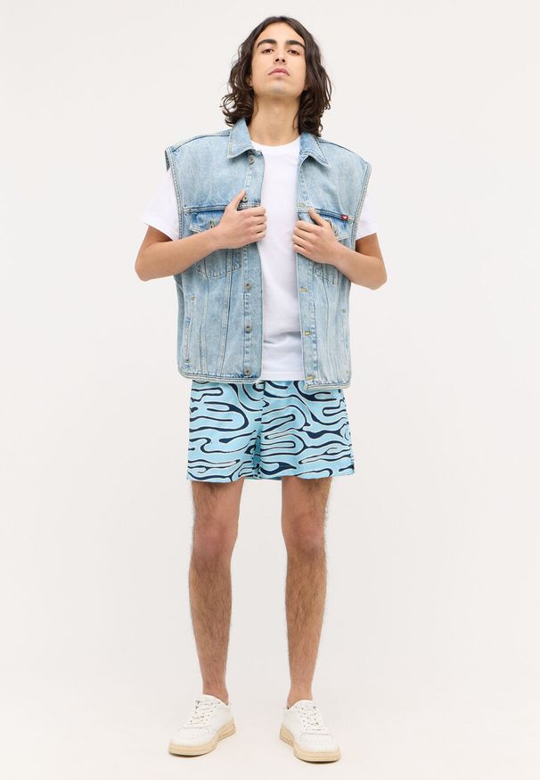 Mustang - MĘSKA KAMIZELKA JENSOWA MUSTANG Florida Vest Denim Blue 1015160 5000 212. Materiał: denim