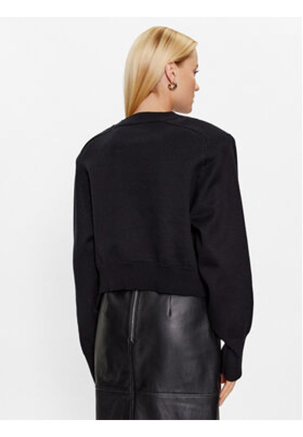 ROTATE Sweter Firm Rhinestone 100115100 Czarny Regular Fit. Kolor: czarny. Materiał: bawełna