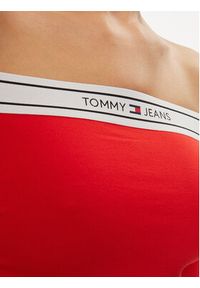 Tommy Jeans Bluzka Logo Taping DW0DW17890 Czerwony Slim Fit. Kolor: czerwony. Materiał: syntetyk #4