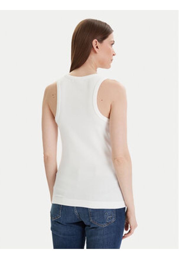 JOOP! Jeans Top 30046103 Biały Slim Fit. Kolor: biały. Materiał: bawełna