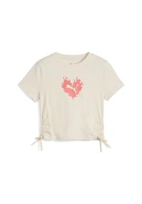 Koszulka Puma Flaming Love Knotted Tee T-Shirt G Dzieci. Kolor: biały, wielokolorowy, beżowy