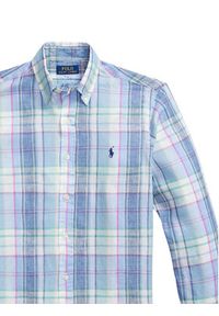 Polo Ralph Lauren Koszula 710B16705002 Niebieski Regular Fit. Typ kołnierza: polo. Kolor: niebieski. Materiał: len #3