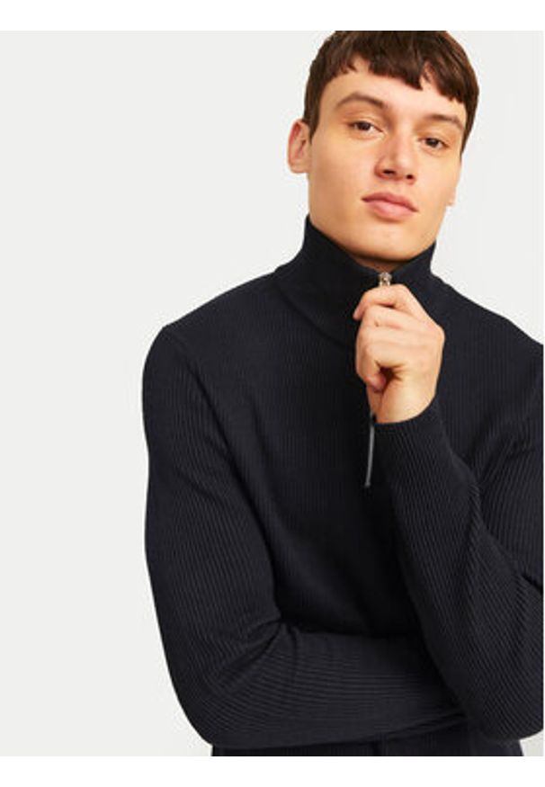 Jack & Jones - Jack&Jones Sweter Perfect 12257773 Czarny Regular Fit. Kolor: czarny. Materiał: bawełna