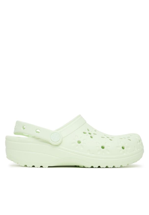 Crocs Klapki Classic Floral Cut-Out Clog 210927 Zielony. Kolor: zielony