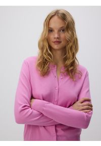 Reserved - Kardigan z wiskozą - fioletowy. Kolor: fioletowy. Materiał: wiskoza #1