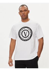 Versace Jeans Couture T-Shirt 76GAHT06 Biały Regular Fit. Kolor: biały. Materiał: bawełna