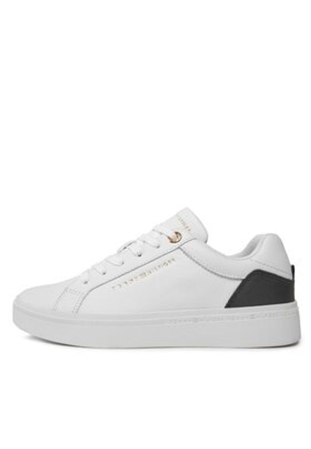 TOMMY HILFIGER - Tommy Hilfiger Sneakersy Elevated Essential Court Sneaker FW0FW07635 Biały. Kolor: biały. Materiał: skóra