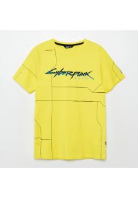 Cropp - Koszulka z nadrukiem Cyberpunk 2077 - Żółty. Kolor: żółty. Wzór: nadruk